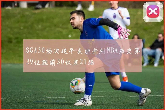 SGA30场次追平麦迪并列NBA历史第39位距前30仅差21场